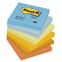 654TFEN Samoprzylepne bloczki Post-it®, paleta energetyczna, 6 sztuk po 100 kart. 76x76 mm