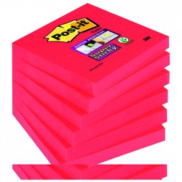 654-6SS-PO Bloczek samoprzylepny Post-it® Super Sticky, czerwień, 6 sztuk po 90 kartek, 76x76 mm