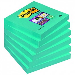 654-6SS-EB Bloczek samoprzylepny Post-it® Super Sticky, elektryczny błękit, 6 sztuk po 90 kartek, 76x76 mm