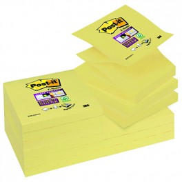 R330-12SS-CY Bloczki samoprzylepne Post-it® Super sticky Z-Notes, żółte, 12 sztuk po 90 kartek, 76x76mm