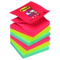 R330-6SS-JP Bloczki samoprzylepne Post-it® Super sticky Z-Notes, sercowe kolory, 6 sztuk po 90 kartek, 76x76mm