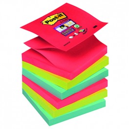 R330-12SS-JP Bloczki samoprzylepne Post-it® Super sticky Z-Notes, sercowe kolory, 12 sztuk po 90 kartek, 76x76mm